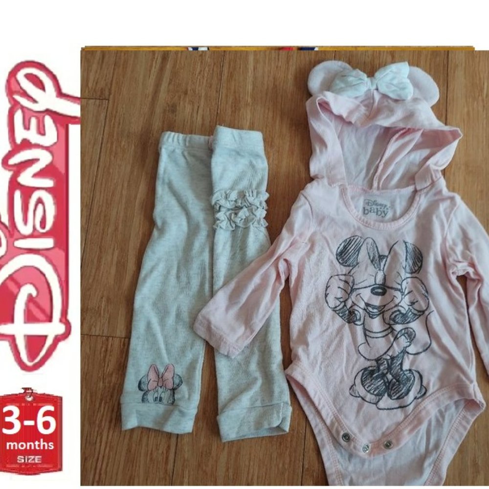 ⭐️5/$30 - Minnie Mouse Outfit, Size 3-6 months, Disney, EUC
